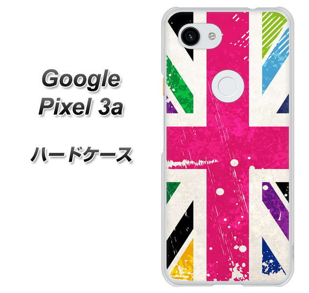 Google Pixel 3a 高画質仕上げ 背面印刷 ハードケース【SC806 ユニオンジャック ピンクビンテージ】