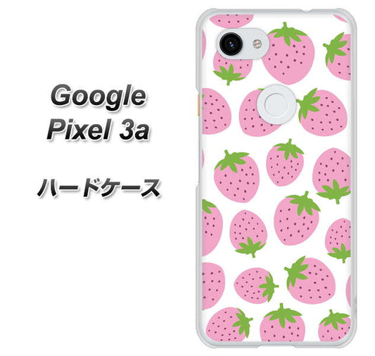 Google Pixel 3a 高画質仕上げ 背面印刷 ハードケース【SC809 小さいイチゴ模様 ピンク】