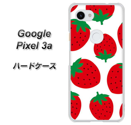 Google Pixel 3a 高画質仕上げ 背面印刷 ハードケース【SC818 大きいイチゴ模様レッド】