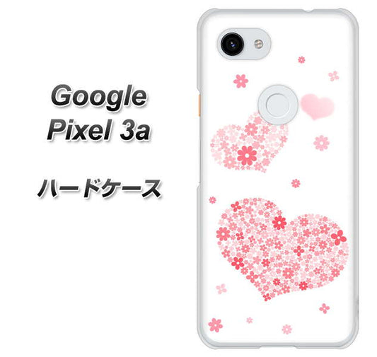 Google Pixel 3a 高画質仕上げ 背面印刷 ハードケース【SC824 ピンクのハート】