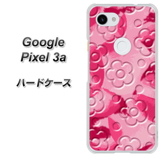 Google Pixel 3a 高画質仕上げ 背面印刷 ハードケース【SC847 フラワーヴェルニ花濃いピンク（ローズアンディアン）】