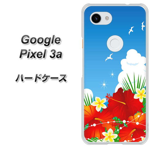 Google Pixel 3a 高画質仕上げ 背面印刷 ハードケース【VA821 ハイビスカスと青空】