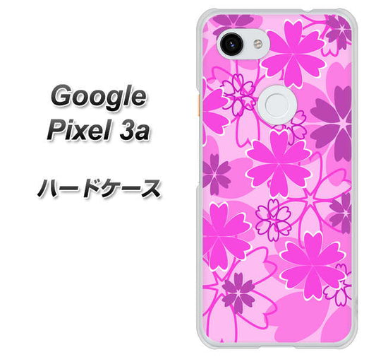 Google Pixel 3a 高画質仕上げ 背面印刷 ハードケース【VA961 重なり合う花　ピンク】