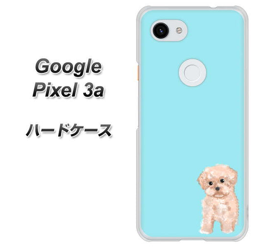 Google Pixel 3a 高画質仕上げ 背面印刷 ハードケース【YJ062 トイプードルアプリコット（ブルー）】