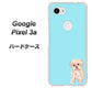 Google Pixel 3a 高画質仕上げ 背面印刷 ハードケース【YJ062 トイプードルアプリコット（ブルー）】