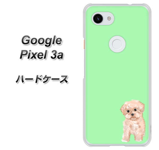 Google Pixel 3a 高画質仕上げ 背面印刷 ハードケース【YJ063 トイプードルアプリコット（グリーン）】
