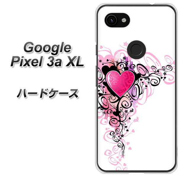 Google Pixel 3a XL 高画質仕上げ 背面印刷 ハードケース【007 スタイリッシュハート】