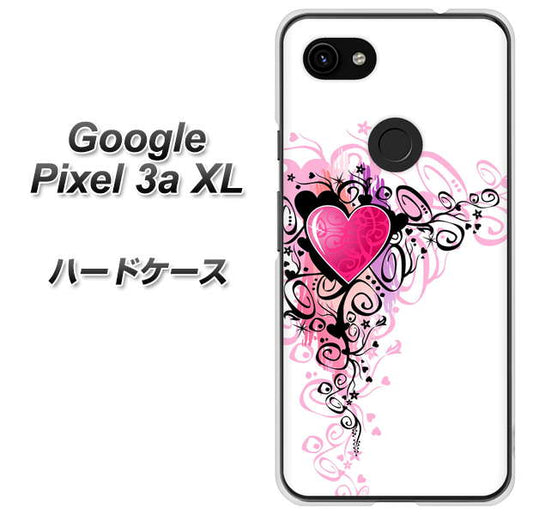 Google Pixel 3a XL 高画質仕上げ 背面印刷 ハードケース【007 スタイリッシュハート】