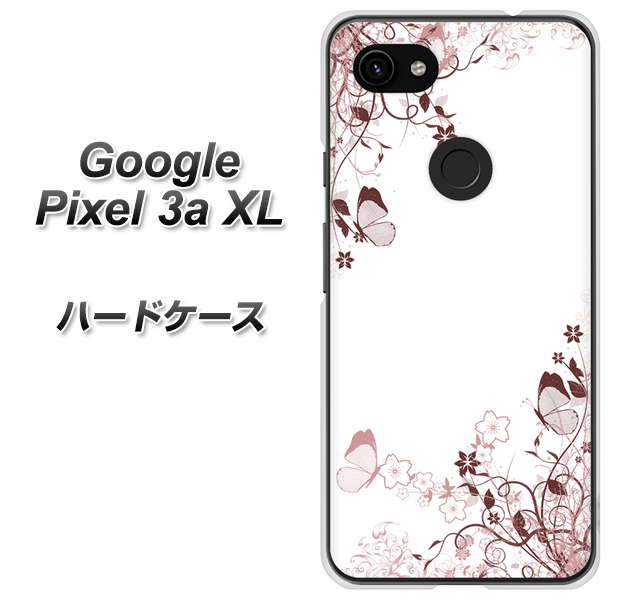 Google Pixel 3a XL 高画質仕上げ 背面印刷 ハードケース【142 桔梗と桜と蝶】