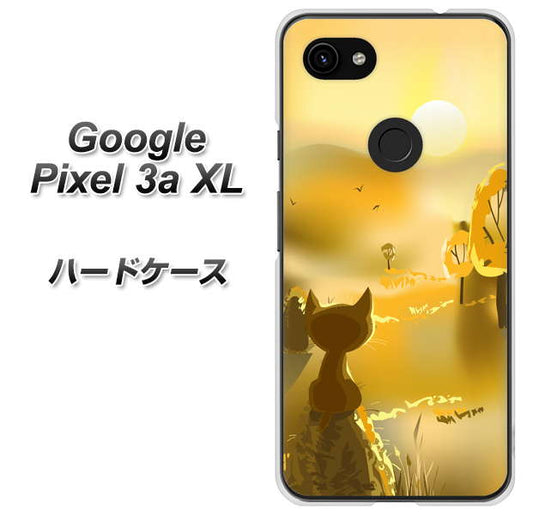 Google Pixel 3a XL 高画質仕上げ 背面印刷 ハードケース【400 たそがれの猫】
