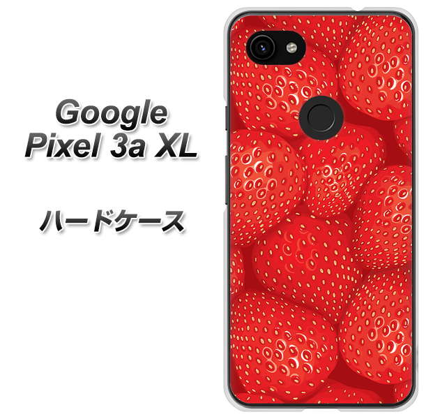 Google Pixel 3a XL 高画質仕上げ 背面印刷 ハードケース【444 ストロベリーウォール】