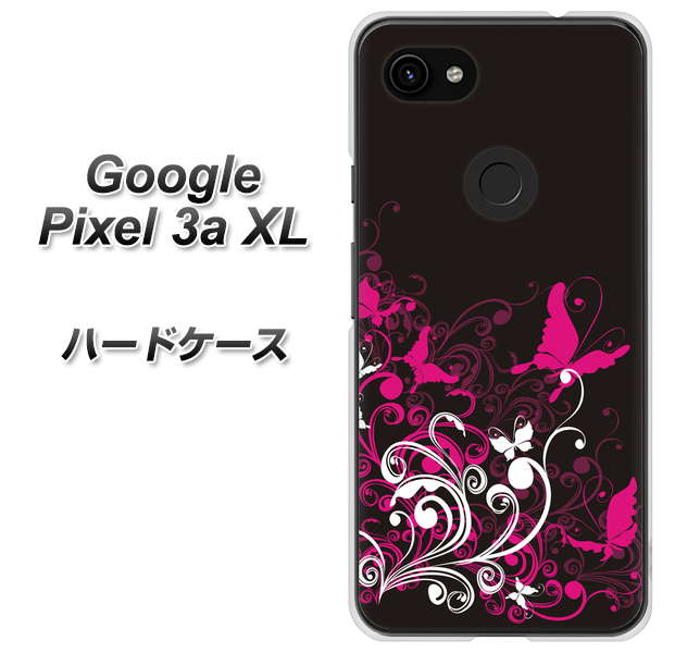 Google Pixel 3a XL 高画質仕上げ 背面印刷 ハードケース【585 闇に舞う蝶】