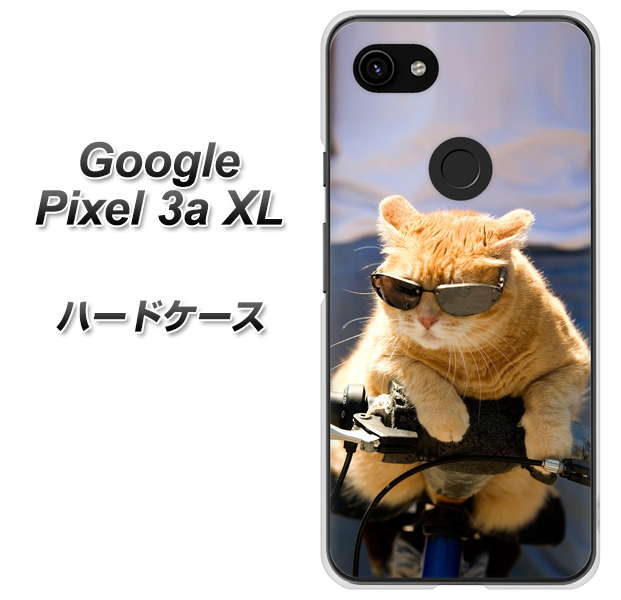 Google Pixel 3a XL 高画質仕上げ 背面印刷 ハードケース【595 にゃんとサイクル】