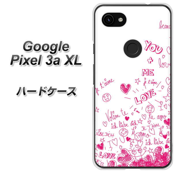 Google Pixel 3a XL 高画質仕上げ 背面印刷 ハードケース【631 恋の落書き】