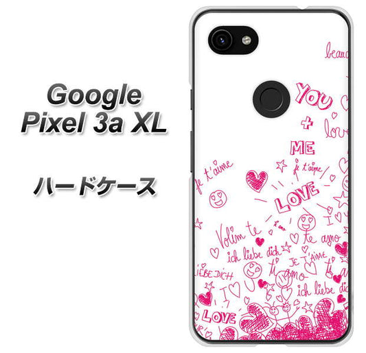 Google Pixel 3a XL 高画質仕上げ 背面印刷 ハードケース【631 恋の落書き】