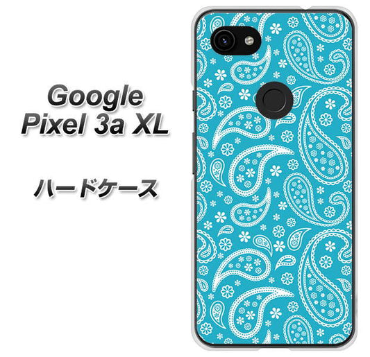 Google Pixel 3a XL 高画質仕上げ 背面印刷 ハードケース【766 ペイズリーブルー】