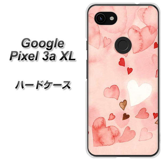 Google Pixel 3a XL 高画質仕上げ 背面印刷 ハードケース【1125 ハートの和紙】