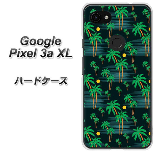 Google Pixel 3a XL 高画質仕上げ 背面印刷 ハードケース【1315 月夜とヤシ】