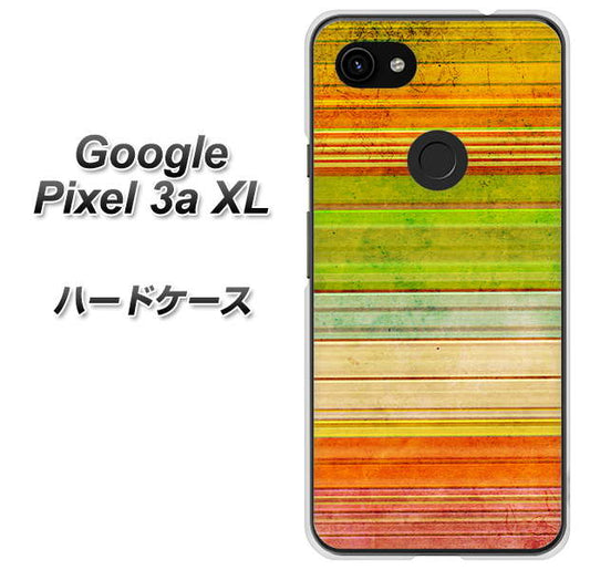 Google Pixel 3a XL 高画質仕上げ 背面印刷 ハードケース【1324 ビンテージボーダー（色彩）】