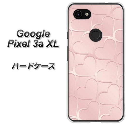 Google Pixel 3a XL 高画質仕上げ 背面印刷 ハードケース【1340 かくれハート（ローズピンク）】