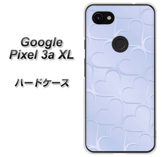 Google Pixel 3a XL 高画質仕上げ 背面印刷 ハードケース【1341 かくれハート（ライトブルー）】