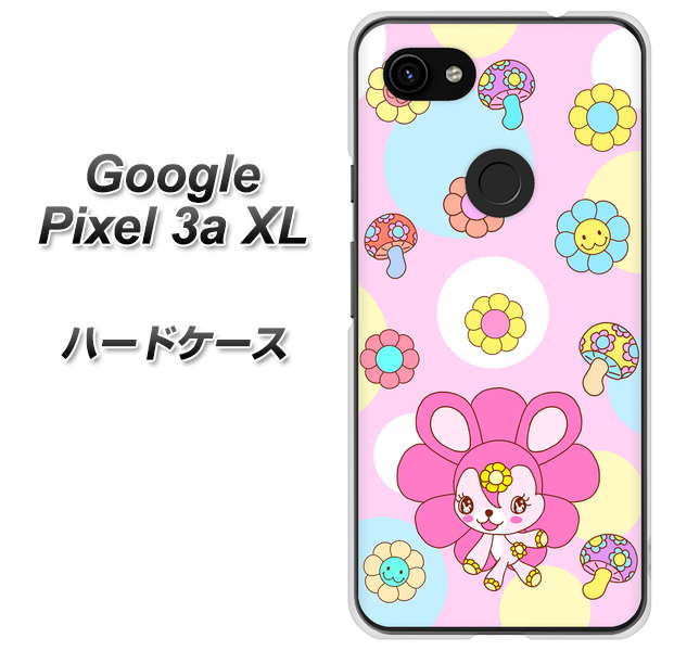 Google Pixel 3a XL 高画質仕上げ 背面印刷 ハードケース【AG823 フラワーうさぎのフラッピョン（ピンク）】