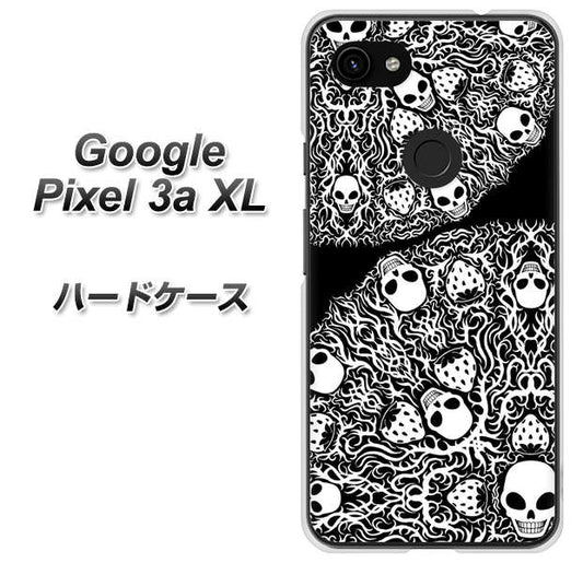 Google Pixel 3a XL 高画質仕上げ 背面印刷 ハードケース【AG834 苺骸骨曼荼羅（黒）】