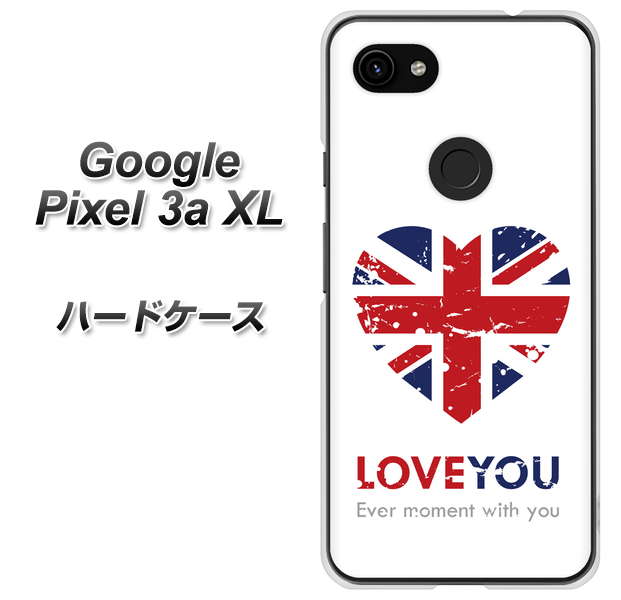 Google Pixel 3a XL 高画質仕上げ 背面印刷 ハードケース【SC803 ユニオンジャック ハートビンテージ】