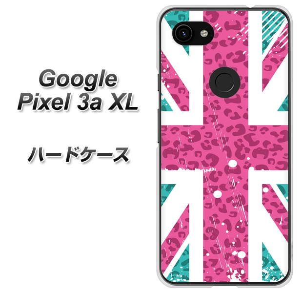 Google Pixel 3a XL 高画質仕上げ 背面印刷 ハードケース【SC807 ユニオンジャック ピンクヒョウ柄】