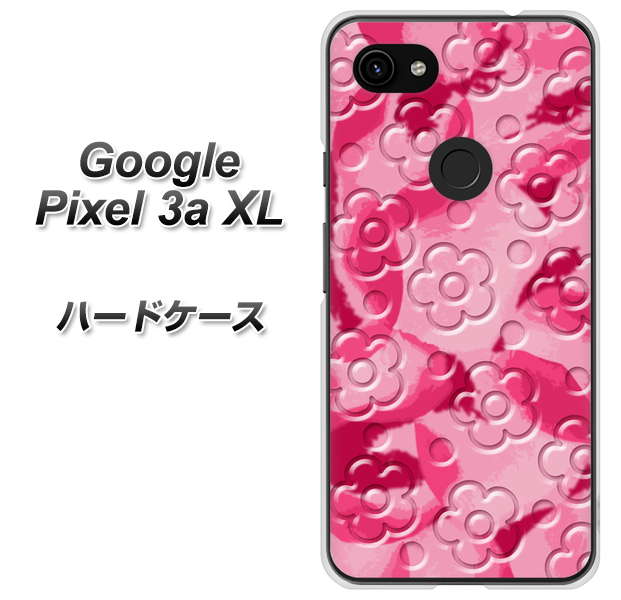 Google Pixel 3a XL 高画質仕上げ 背面印刷 ハードケース【SC847 フラワーヴェルニ花濃いピンク（ローズアンディアン）】