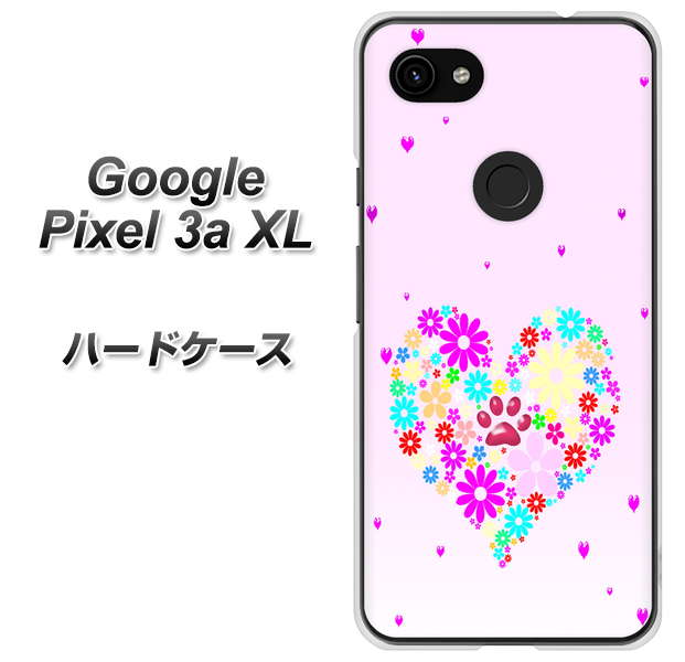 Google Pixel 3a XL 高画質仕上げ 背面印刷 ハードケース【YA954 ハート01 素材ホワイト】