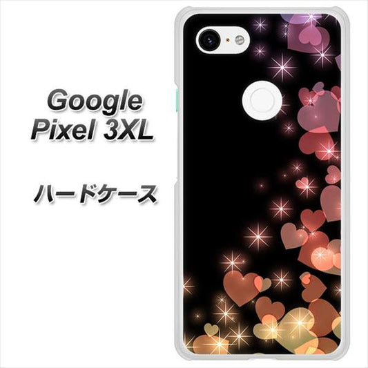 Google Pixel 3XL 高画質仕上げ 背面印刷 ハードケース【020 夜のきらめきハート】