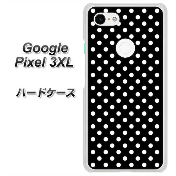 Google Pixel 3XL 高画質仕上げ 背面印刷 ハードケース【059 シンプル柄（水玉） ブラック】