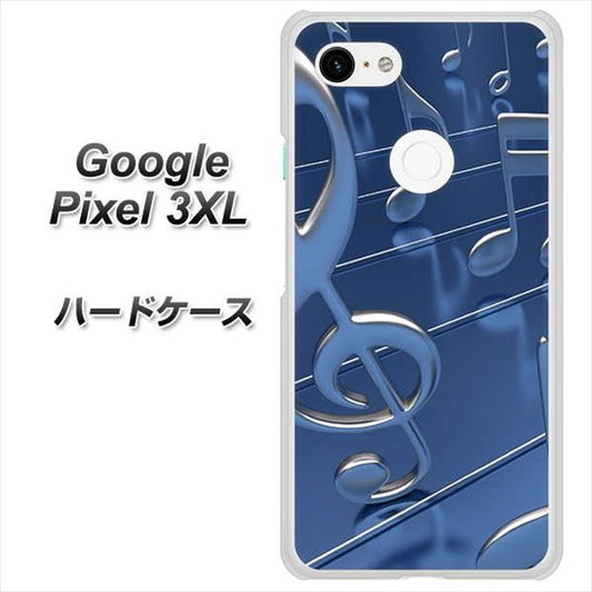 Google Pixel 3XL 高画質仕上げ 背面印刷 ハードケース【286 3D 音符】