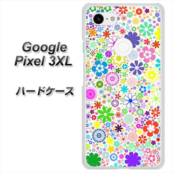 Google Pixel 3XL 高画質仕上げ 背面印刷 ハードケース【308 フラワーミックス】