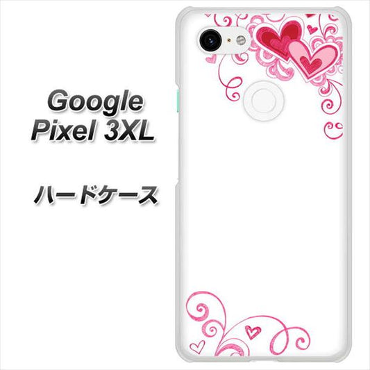 Google Pixel 3XL 高画質仕上げ 背面印刷 ハードケース【365 ハートフレーム】