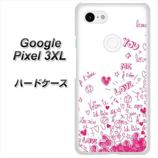 Google Pixel 3XL 高画質仕上げ 背面印刷 ハードケース【631 恋の落書き】