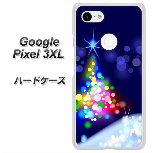 Google Pixel 3XL 高画質仕上げ 背面印刷 ハードケース【720 白銀のクリスマスツリー】