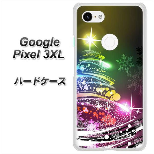 Google Pixel 3XL 高画質仕上げ 背面印刷 ハードケース【722 レインボークリスマス】