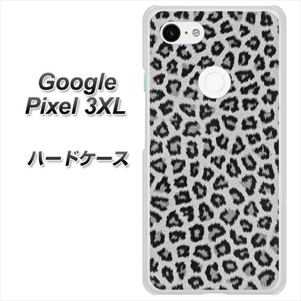 Google Pixel 3XL 高画質仕上げ 背面印刷 ハードケース【1068 ヒョウ柄ベーシックSグレー】