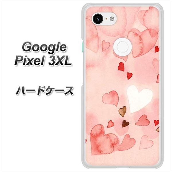 Google Pixel 3XL 高画質仕上げ 背面印刷 ハードケース【1125 ハートの和紙】