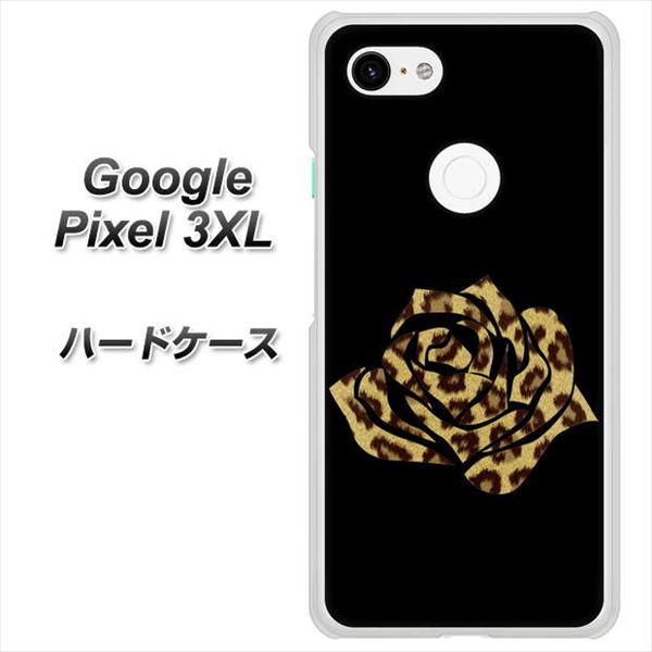Google Pixel 3XL 高画質仕上げ 背面印刷 ハードケース【1184 ヒョウのバラ（茶）】