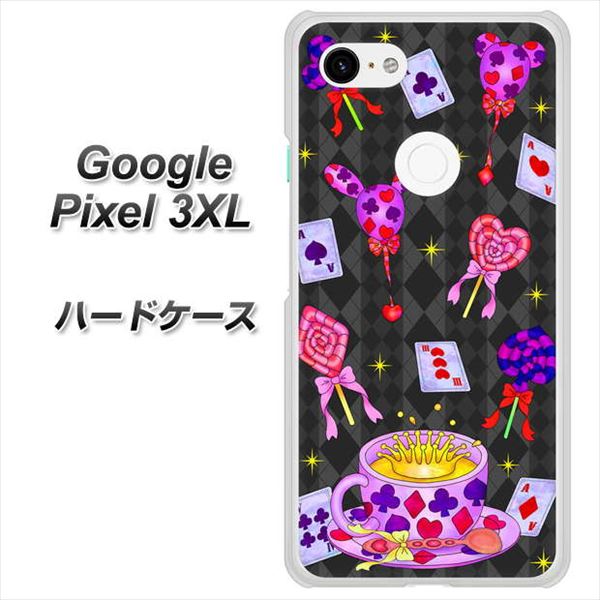 Google Pixel 3XL 高画質仕上げ 背面印刷 ハードケース【AG818 トランプティー（黒）】