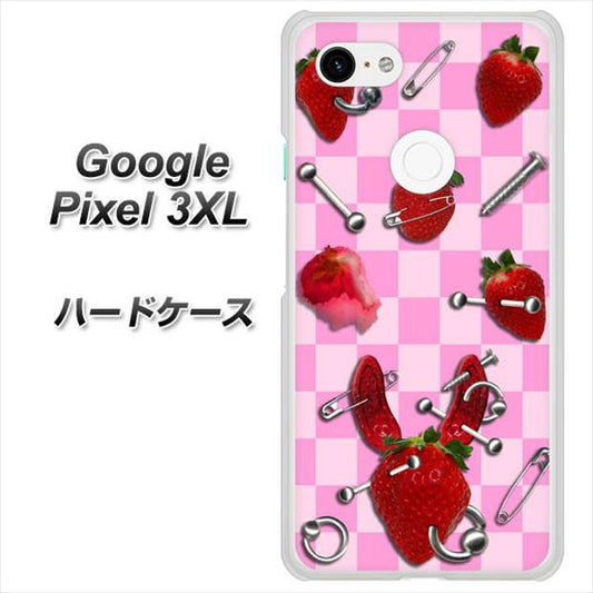 Google Pixel 3XL 高画質仕上げ 背面印刷 ハードケース【AG832 苺パンク（ピンク）】