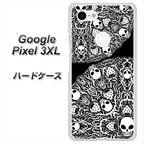 Google Pixel 3XL 高画質仕上げ 背面印刷 ハードケース【AG834 苺骸骨曼荼羅（黒）】