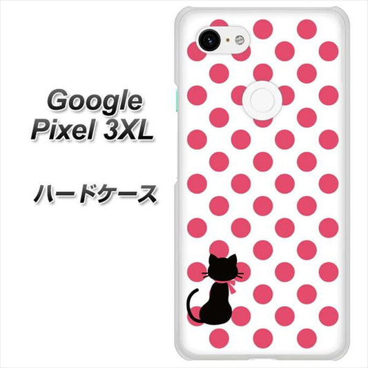 Google Pixel 3XL 高画質仕上げ 背面印刷 ハードケース【EK807 ネコとシンプル ピンク】