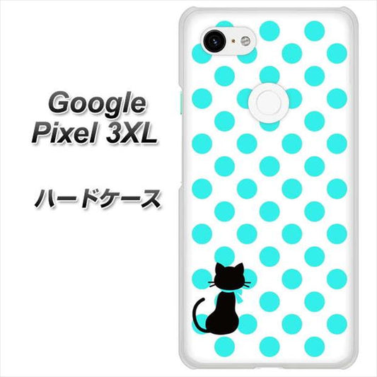 Google Pixel 3XL 高画質仕上げ 背面印刷 ハードケース【EK809 ネコとシンプル ライトブルー】