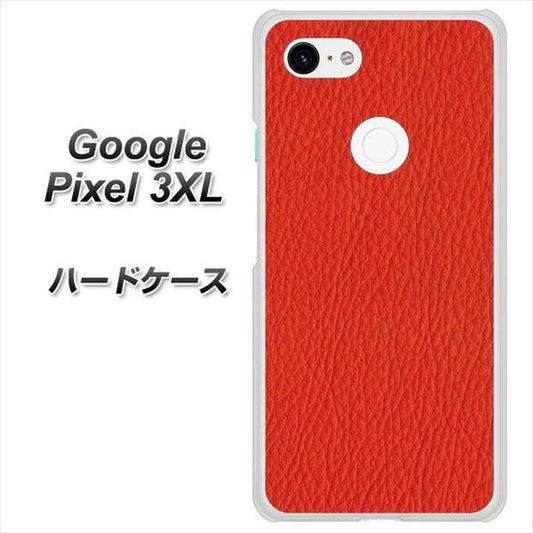 Google Pixel 3XL 高画質仕上げ 背面印刷 ハードケース【EK852 レザー風レッド】