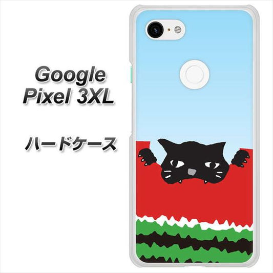 Google Pixel 3XL 高画質仕上げ 背面印刷 ハードケース【IA815 すいかをかじるネコ(大)】