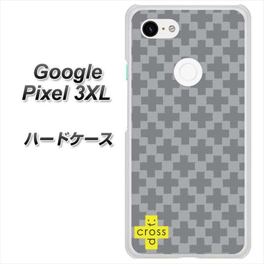 Google Pixel 3XL 高画質仕上げ 背面印刷 ハードケース【IB900  クロスドット_グレー】